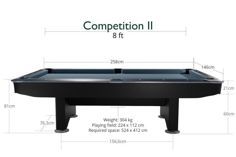Dynamic Competition II Pool Table black matt