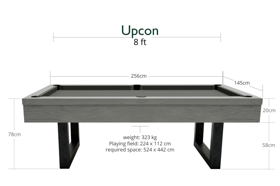 Upcon Pool Table (8 ft, grey oak)